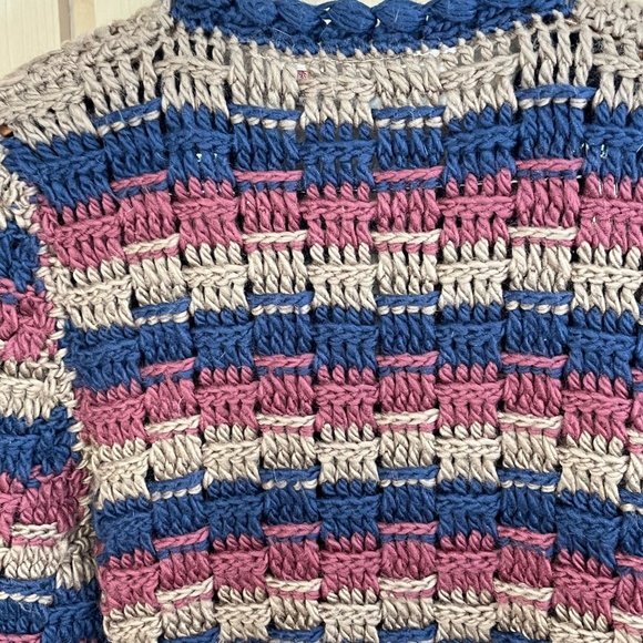 Vintage Shapely Knits‎ Novelty Striped Cardigan Heavy Knit Sweater Womens Small - Picture 5 of 6